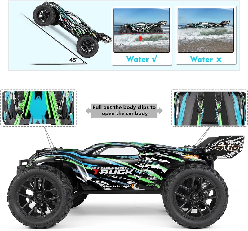 HAIBOXING Távirányítós Autó 1:18 4WD Terepjáró Monster Truck 36+ km/h Sebességgel, Vízálló RC Jármű Minden Terepre, Hobbi Modell