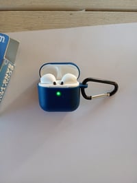Căști Bluetooth APM 600331 cu carcasă de încărcare și husă din silicon albastru miezului nopții, sunet stereo, hands-free, compatibile cu PC, smartphone și tabletă 2