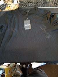 Tricou de damă cu mânecă scurtă ONLY, mărimea XL, negru, 100% bumbac, model de bază cu guler rotund, cu o pată de la transport (stare: vezi a 2-a imagine) 3