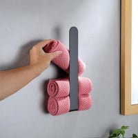 Taozun Öntapadós Törölközőtartó 30 cm - Fekete Rozsdamentes Acél Fürdőszobai Fali Rúd Fúrás Nélkül - Konyhába és Fürdőbe 5