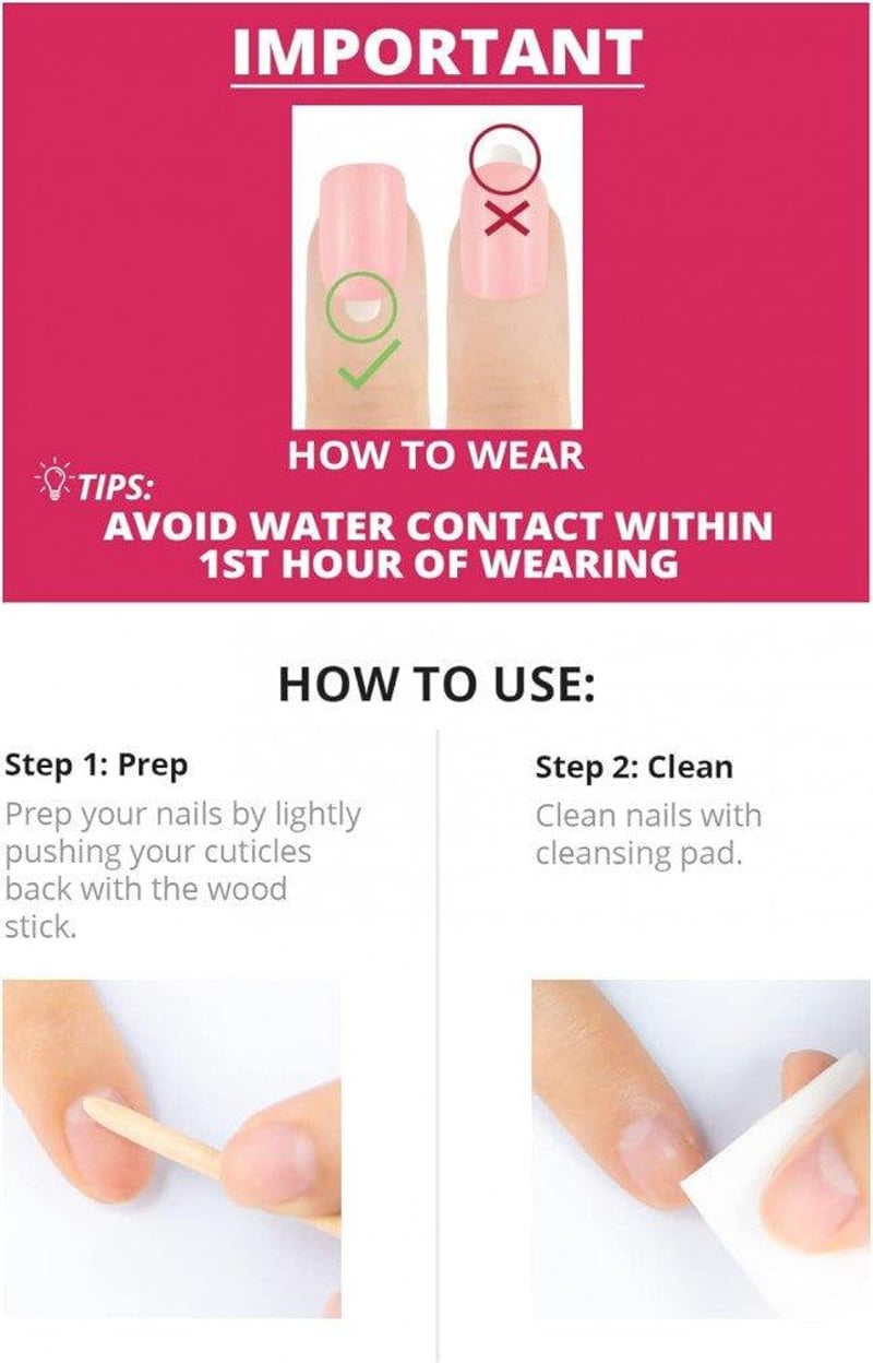 MUSE & Co Közepes Ragasztható Műköröm Szett - 36 db, 2 Csomag