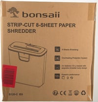 Bonsaii 8 lapos iratmegsemmisítő otthonra és irodába, CD/bankkártya aprító 8