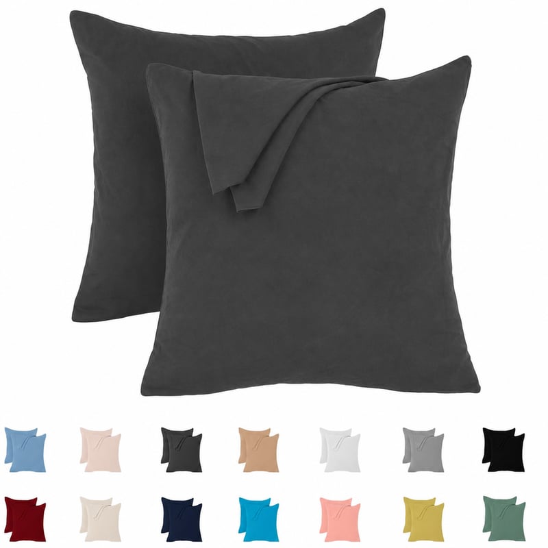 Bavlnená obliečka na vankúš Livessa Jersey 65x65 cm, 2 ks, 100% bavlna, so zipsom, priedušný materiál, Oeko-Tex — použité (stav: pozri 2. obrázok)
