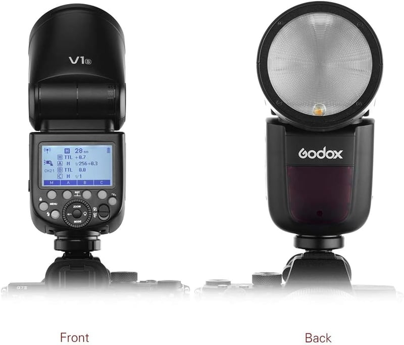 Godox V1S Professzionális Vaku Kerek Fejjel - 2.4G Vezeték Nélküli Fresnel Zoom - Sony Fényképezőgépekkel Kompatibilis Vakupapucs Rendszer