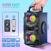 TENMIYA A23 Bluetooth Hangszóró 40W Dupla Mélynyomóval - Hordozható Vezeték Nélküli Hangfal Fényeffektekkel, 10 Órás Üzemidő, FM Rádió 2