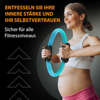 MANTRA SPORTS Pilates Gyűrű 33cm - Otthoni Fitness Eszköz Medence- és Combizom Erősítéshez - Türkiz Edzőgyűrű Férfiaknak és Nőknek Hordozhat 6
