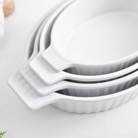 Malacasa 4 részes fehér porcelán sütőforma készlet, különböző méretekben 7