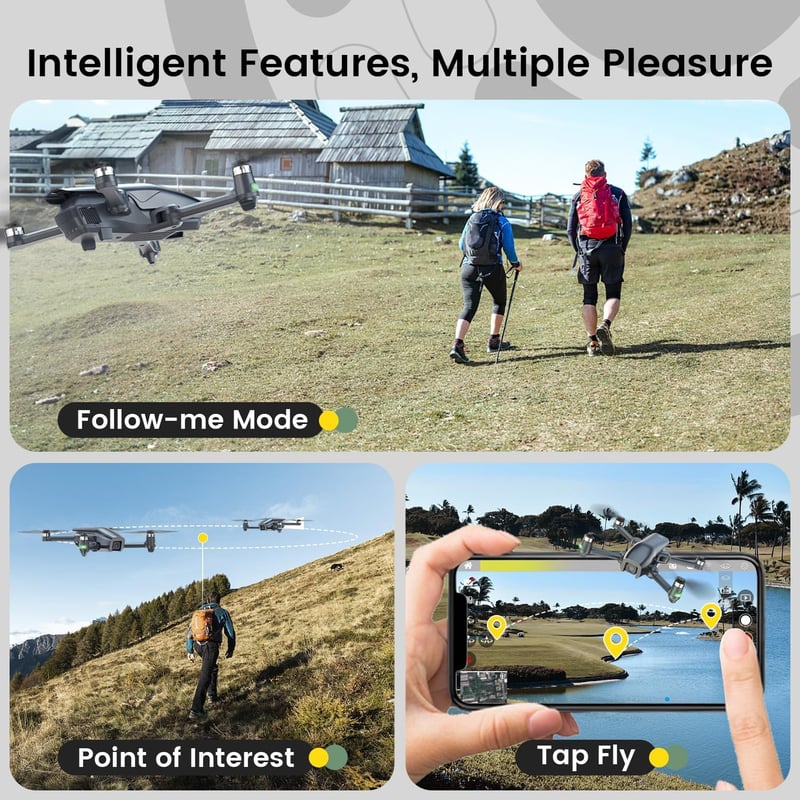 Holy Stone HS710 4K Kamerás Drón Felnőtteknek - GPS, 5G WiFi, Összecsukható Quadcopter Kezdőknek, Optikai Pozícionálás, Automatikus Hazatéré