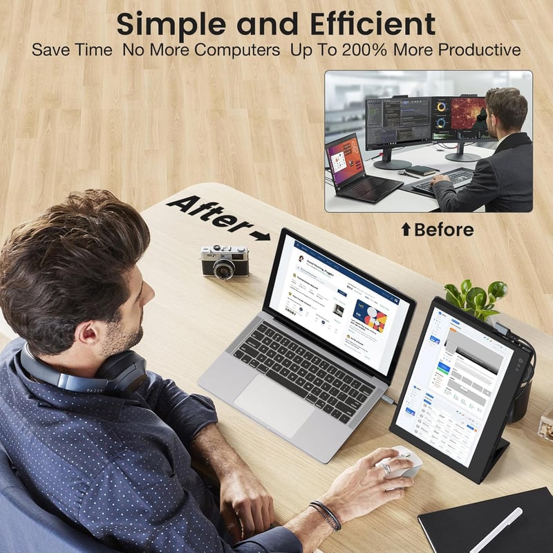 Hordozható SMISEACOW 11,6" HD IPS monitor laptophoz, telefonhoz, konzolhoz