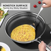 RIOVARM Rozsdamentes Acél Serpenyő Szett Indukciós Tapadásmentes Fedeles Serpenyők 20cm 26cm 30cm Wok Minden Főzőlaphoz 6