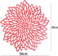 Piros Kerek Hőálló Mosható Asztali Alátét 38cm 4db-os Szett 2