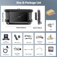 VW Golf, Polo, Passat Android 13 autórádió 7" érintőképernyővel, CarPlay, GPS, kamerával 6