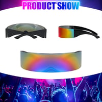 SelfTek Futurisztikus Ciklopsz Napszemüveg Szett - 3 db Színes, Ezüst, Fekete Rave Parti Kellék 4