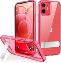 Apple iPhone 12 Mini Piros Áttetsző Szilikon Tok Beépített Állvánnyal 1