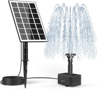 SZMP 3.5W Napelemes Szökőkút 3m Kábellel és 8 Fúvókával - Üveg Napelemes Vízpumpa Kerti Tóhoz, Madáritatóhoz, Halastóhoz - 2025-ös Modell 1