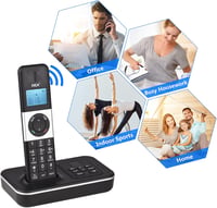Bisofice D1002 Vezeték Nélküli Telefon 3 Kézibeszélővel - Üzenetrögzítő, Hívóazonosító, 1,6" LCD Kijelző, 16 Nyelv, Otthoni és Irodai Haszná 5