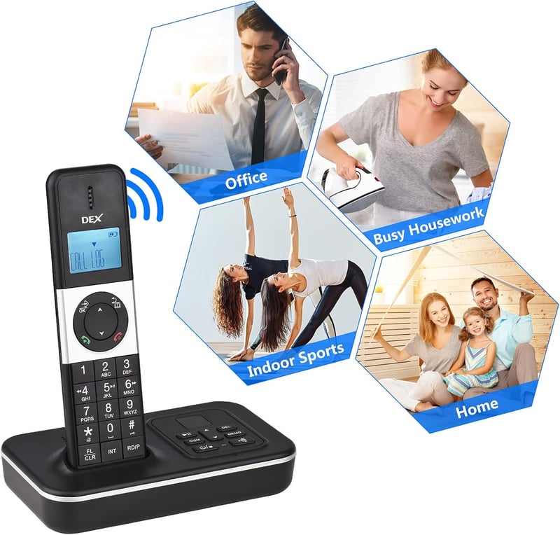 Bisofice D1002 Vezeték Nélküli Telefon 3 Kézibeszélővel - Üzenetrögzítő, Hívóazonosító, 1,6" LCD Kijelző, 16 Nyelv, Otthoni és Irodai Haszná
