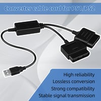 Sony PS1 PS2 kontroller USB átalakító kábel PC-hez - OSTENT fekete 3