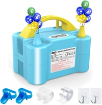 Dr.meter 600W Elektromos Léggömbpumpa Dupla Fúvókával - Kék, Hordozható Lufi Felfújó Partikhoz 1