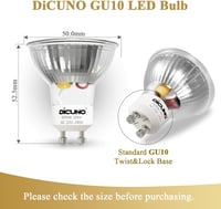 DiCUNO GU10 LED Izzó 5W - Hideg Fehér 6000K, 430lm, 120° Szórási Szög, 50W Halogén Helyettesítő, Energiatakarékos MR16 Spotlámpa, Beltéri Ha 4