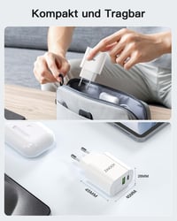 Zinooy 20W USB-C Gyorstöltő 2 Portos, Kompakt Fali Adapter iPhone 16/16 Pro/15/15 Pro Készülékekhez, Univerzális USB Töltő Apple Eszközökhöz 3