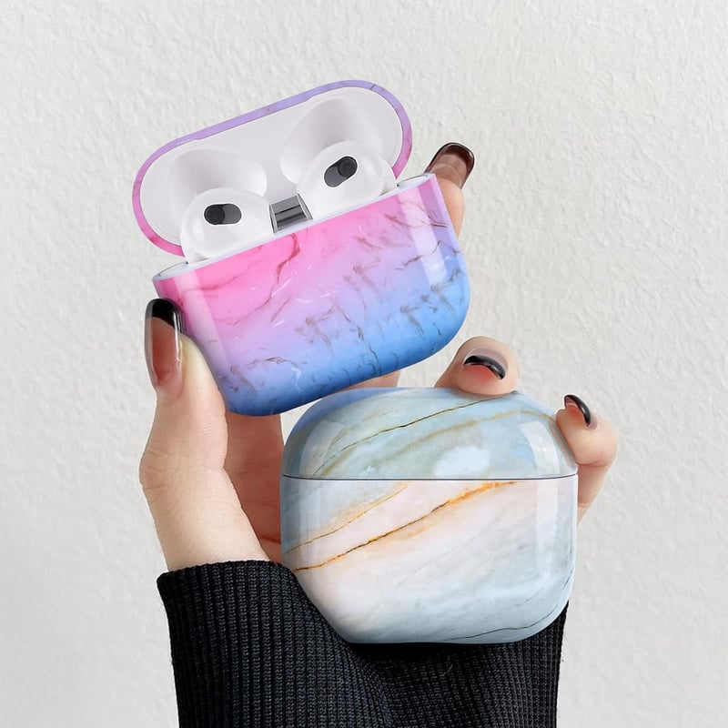 Apple AirPods 3 Márványmintás Szilikon Tok - Színes Védőburkolat