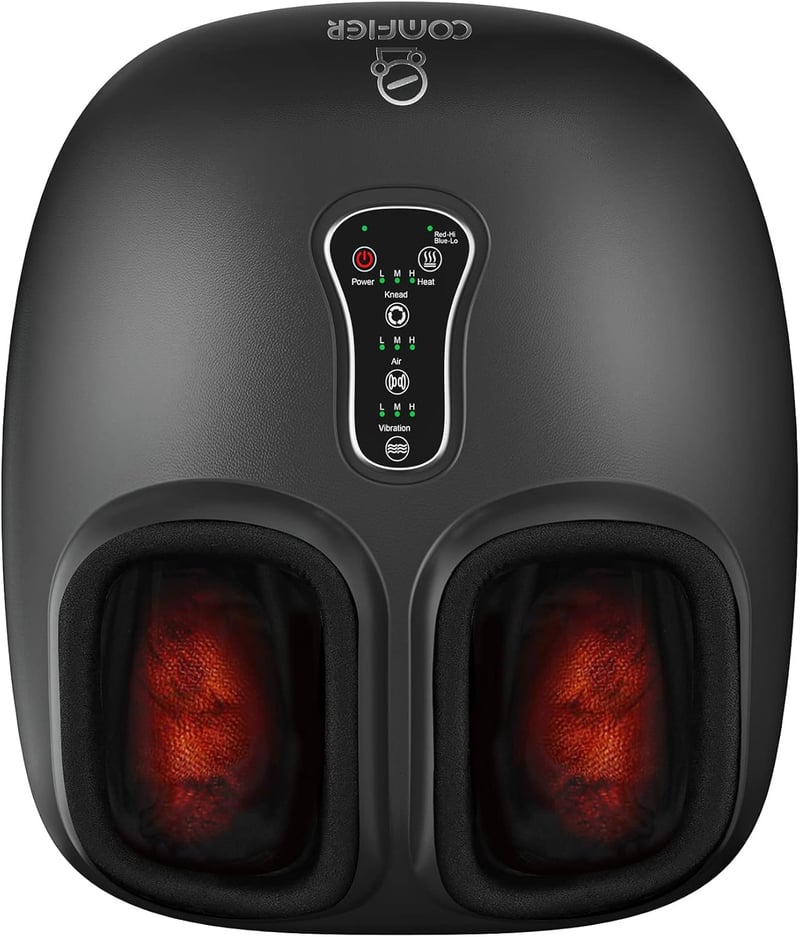 Comfier Elektromos Lábmasszírozó - Shiatsu, Hő, Vibráció, 47-es Méretig
