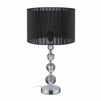 Stolná lampa Relaxdays s krištáľovým dizajnom, objímka E27, čierna — pod objímkou lampy je viditeľná prasklina (stav: pozri 2. obrázok) 2