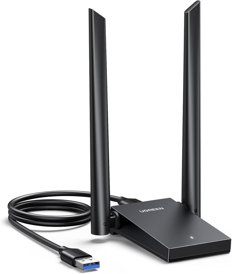UGREEN AX1800 USB WiFi 6 Adapter Dual Band 5GHz/2.4GHz WLAN Stick PC-hez Dupla Antenna Windows 10/11 Kompatibilis