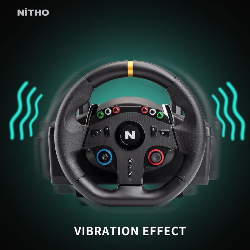 NITHO Drive Pro ONE V24 Gamer Versenykormány Pedálokkal, 270 Fokos Forgatás, PS4, PC, Xbox, Switch Kompatibilis, Vibrációs Funkcióval, Arcad