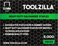 Toolzilla 5000 Erős 12mm-es Galvanizált Tűzőkapocs Profi Munkákhoz 1