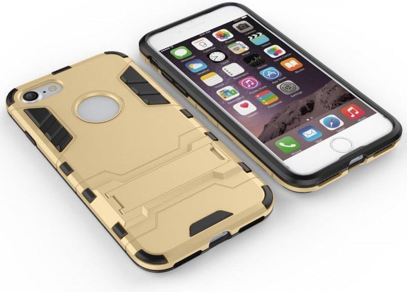 iPhone 7/8 Arany-Fekete Ütésálló Tok Kitámasztóval 4,7"