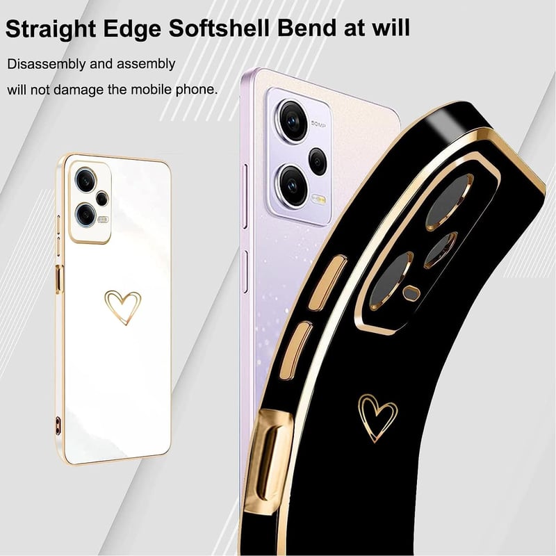 Xiaomi Redmi Note 12 Pro 5G Fehér Szíves Lányos Vékony TPU Tok