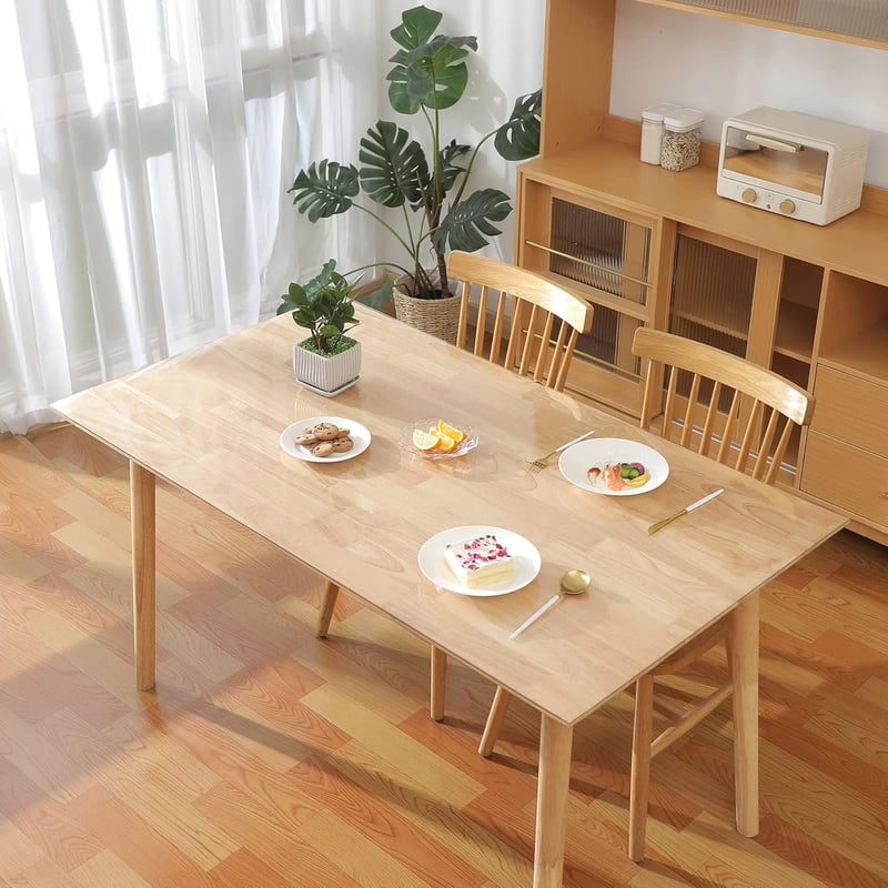 Eralove Átlátszó 2 mm vastag asztalterítő műanyag védőfólia 70x115 cm konyha étkező fa bútorhoz