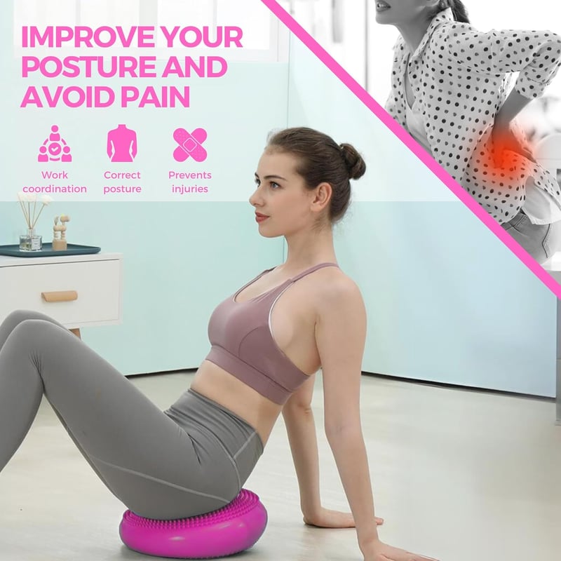MAGIC SELECT Egyensúlyozó Párna Jógához és Pilateshez - Csúszásmentes Felfújható Fitness Korong Testtartásjavításhoz, 33 cm