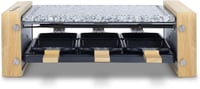 H.Koenig WOD6 raclette grillsütő 6 személyre, kőlapos, 900W, fa-inox kivitel 1