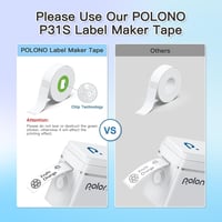 POLONO P31s Bluetooth Címkenyomtató - Hordozható Öntapadós Címkéző iOS/Android, Fehér 6