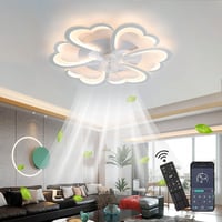 Revneey Virág Alakú Mennyezeti Ventilátor LED Világítással - 72W, Távirányítós, Csendes, 6 Sebességes, Időzíthető, Fényerőszabályozós Lámpa  1
