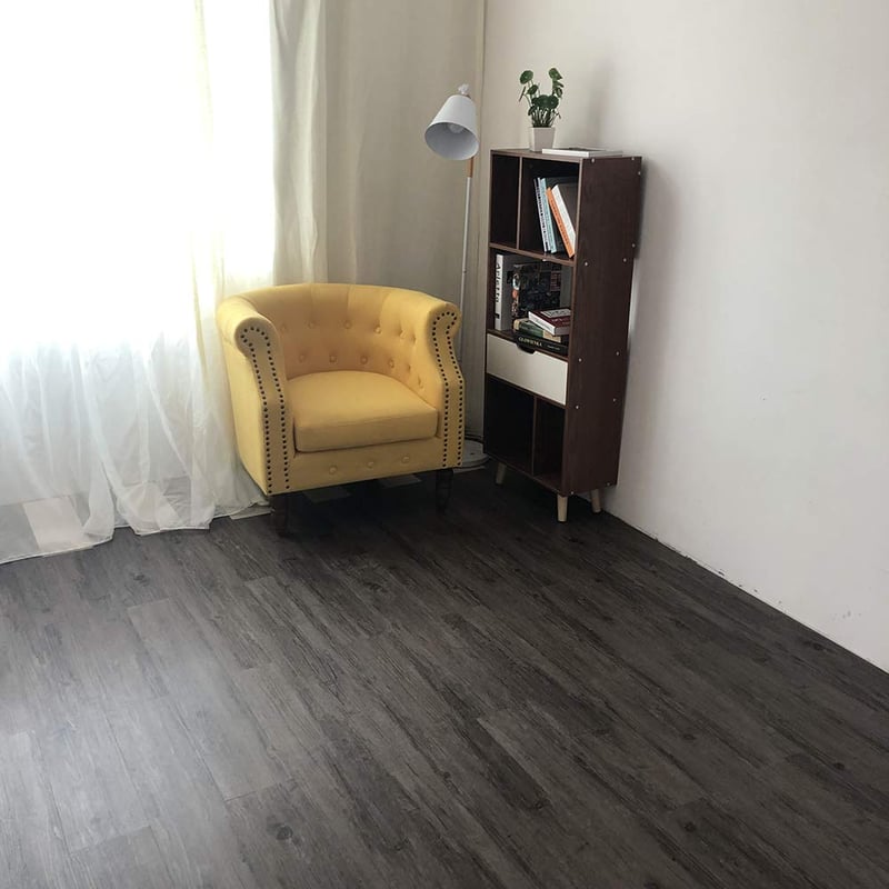 INMOZATA Öntapadós PVC Padlóburkolat - 5,02 m² / 36 Lap, Sötétszürke, Vízálló, Csúszásmentes, 2 mm Vastag, Könnyen Vágható Vinyl Padlólap