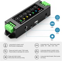 Herdio 4 Csatornás Bluetooth 5.0 Erősítő 200W Teljesítménnyel - Fali Hangrendszer USB/MIC/AUX/TWS Csatlakozással Otthoni és Mennyezeti Hangs 4