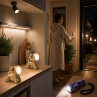 Pachet Iluminat Nocturn: 1x Spot GU10 + 1x Lampă senzor + 2x Lampă veghe + 1x Lanternă LED 1