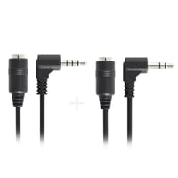 Aux 90 fokos derékszögű 3,5 mm-es hosszabbító kábel szett, 2 db 3