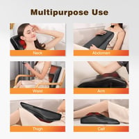 Careboda Nyak- és Hátmasszírozó Melegítő Funkcióval, 3D Shiatsu Masszázspárna 3 Sebességgel, Autós és Otthoni Használatra, Ajándéknak is Tök 6
