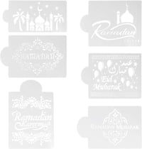 Ramadáni 6 darabos műanyag torta sablon szett muszlim mintákkal 1
