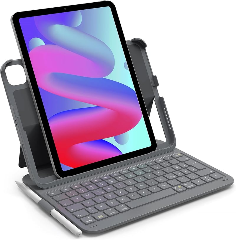 Inateck ultrakönnyű iPad billentyűzetes tok - 10. gen, Air 5/4, Pro 11 - QWERTZ