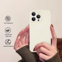 iPhone 13 Pro Max Fehér Szívecskés Lányos Ütésálló Szilikon Tok 4