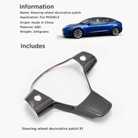 Tesla Model 3 Y kormányvédő keret - Fekete szénacél, 2017-2020 modellekhez 6
