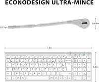 iClever BK10 Bluetooth Billentyűzet - Újratölthető, 3 Eszköz Csatlakoztatás, AZERTY, Ultravékony, Fehér, Mac/iPad/iPhone/PC Kompatibilis 5