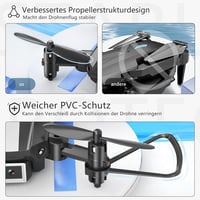 Wipkviey T25 Mini Drón 1080P HD Kamerával, WiFi FPV Élő Képátvitel, Összecsukható, Kezdőknek, Fejnélküli Mód, Gravitációs Irányítás, 2 Akkum 3