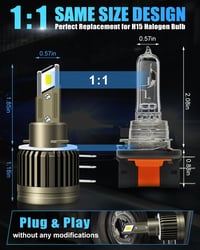 SUPAREE H15 LED fényszóró izzó, 6500K, 12000LM, vízálló, 2 db 4